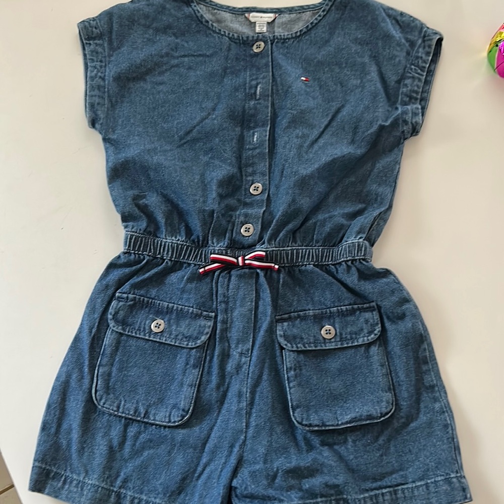 Tommy Hilfiger girls denim romper nwot